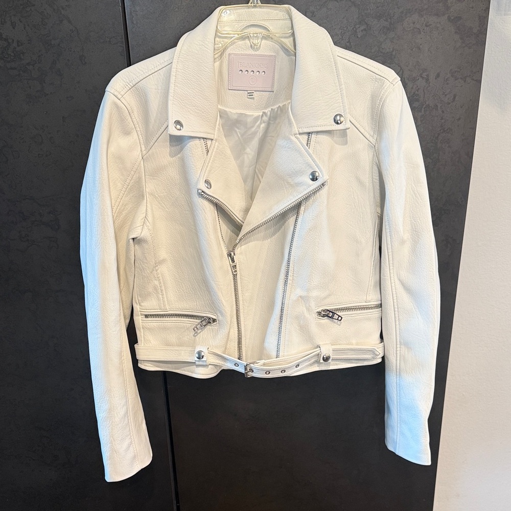 Blank NYC Women's Cream Faux Leather Jacket